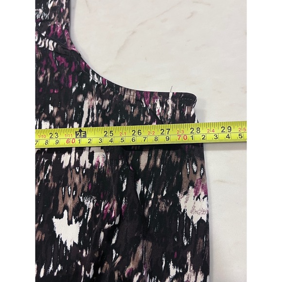 Any Wear by Catherines Plus Size 4X Abstract Print Mesh Neck Sleeveless Blouse - Picture 4 of 7